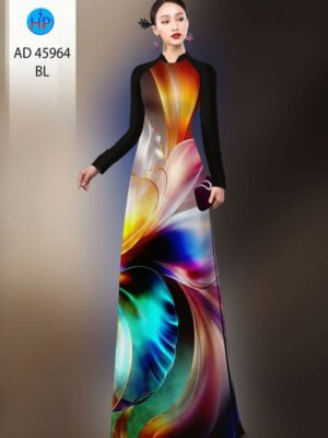 Vải Áo Dài Hoa In 3D AD 45964