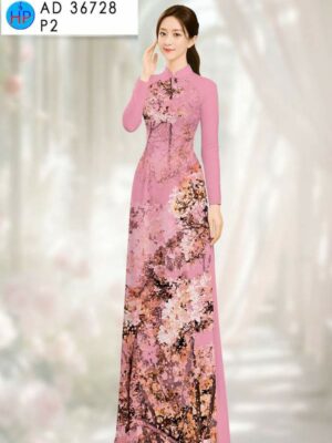 Vải Áo Dài Hoa In 3D AD 36728