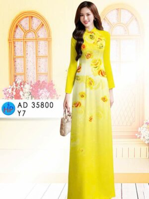 Vải Áo Dài Hoa Hồng AD 35800