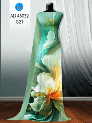Vải Áo Dài Hoa In 3D AD 46032