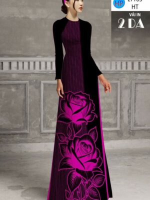 Vải Áo Dài Hoa Hồng AD LY163