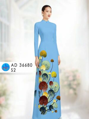 Vải Áo Dài Hoa In 3D AD 36680