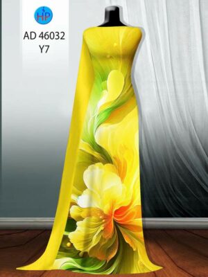 Vải Áo Dài Hoa In 3D AD 46032