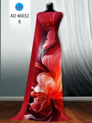 Vải Áo Dài Hoa In 3D AD 46032