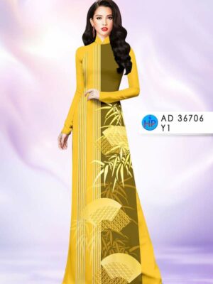 Vải Áo Dài Hoa In 3D AD 36706