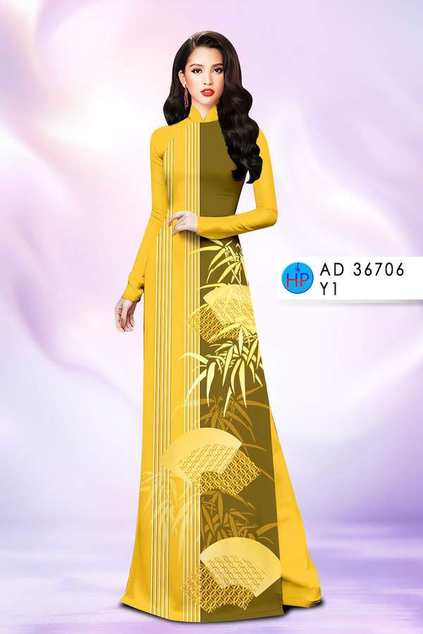 Vải Áo Dài Hoa In 3D AD 36706