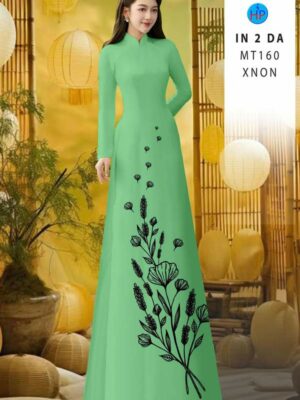 Vải Áo Dài Hoa In 3D AD MT160