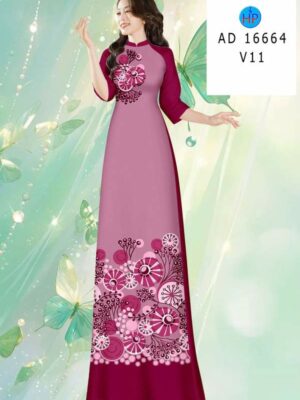 Vải Áo Dài Hoa In 3D AD 16664