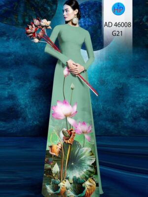 Vải Áo Dài Hoa Sen AD 46008