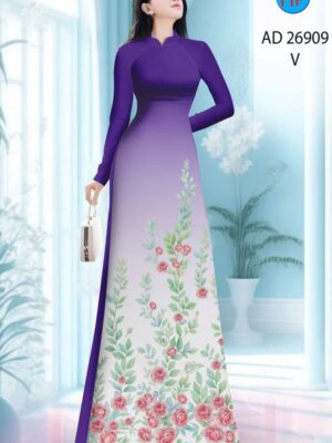 Vải Áo Dài Hoa Hồng AD 26909