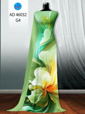 Vải Áo Dài Hoa In 3D AD 46032