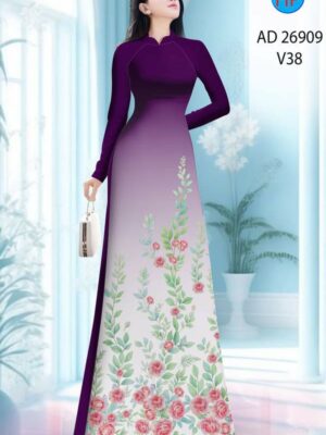 Vải Áo Dài Hoa Hồng AD 26909
