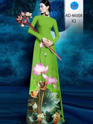 Vải Áo Dài Hoa Sen AD 46008