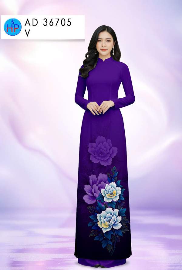 Vải Áo Dài Hoa In 3D AD 36705