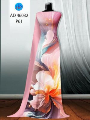Vải Áo Dài Hoa In 3D AD 46032