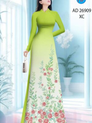 Vải Áo Dài Hoa Hồng AD 26909