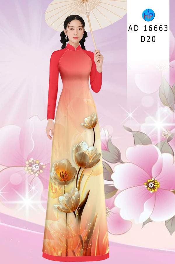Vải Áo Dài Hoa In 3D AD 16663