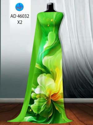 Vải Áo Dài Hoa In 3D AD 46032