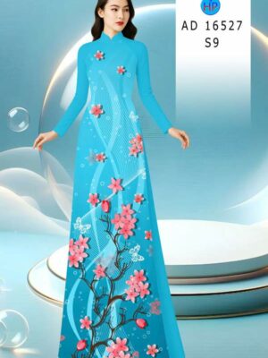 Vải Áo Dài Hoa In 3D AD 16527