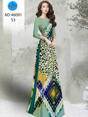 Vải Áo Dài Hoa In 3D AD 46091