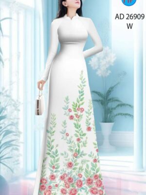 Vải Áo Dài Hoa Hồng AD 26909