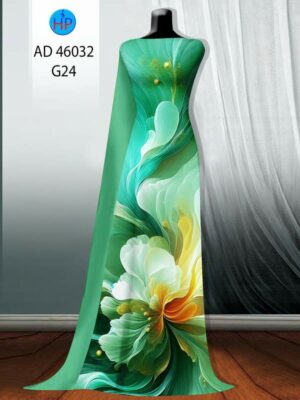 Vải Áo Dài Hoa In 3D AD 46032