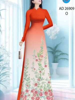Vải Áo Dài Hoa Hồng AD 26909
