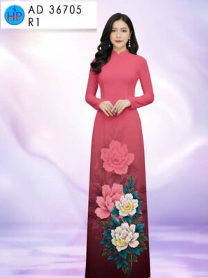 Vải Áo Dài Hoa In 3D AD 36705