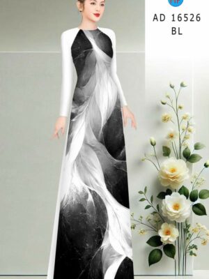 Vải Áo Dài Hoa In 3D AD 16526