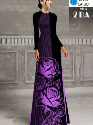 Vải Áo Dài Hoa Hồng AD LY163