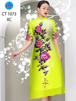 Vải Áo Dài Hoa In 3D AD CT1073