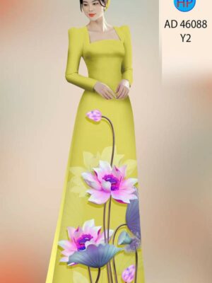 Vải Áo Dài Hoa Sen AD 46088