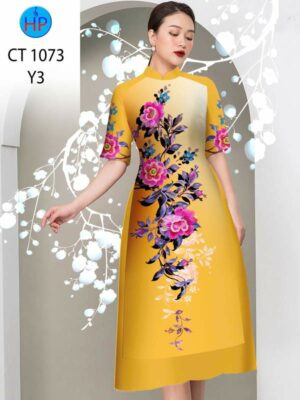 Vải Áo Dài Hoa In 3D AD CT1073