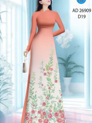 Vải Áo Dài Hoa Hồng AD 26909