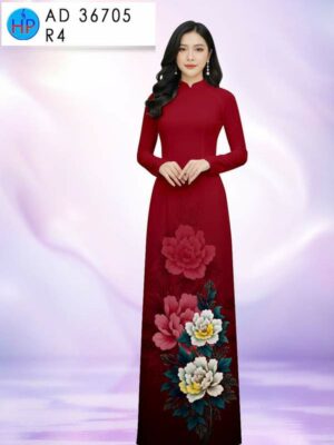 Vải Áo Dài Hoa In 3D AD 36705