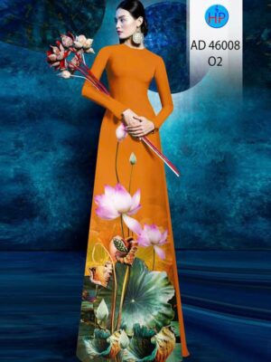 Vải Áo Dài Hoa Sen AD 46008