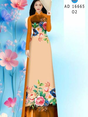 Vải Áo Dài Hoa Hồng AD 16665