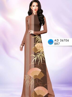 Vải Áo Dài Hoa In 3D AD 36706