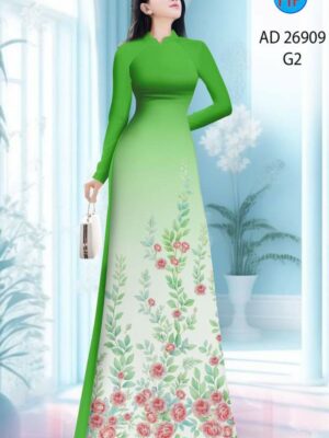 Vải Áo Dài Hoa Hồng AD 26909