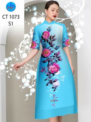 Vải Áo Dài Hoa In 3D AD CT1073
