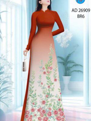 Vải Áo Dài Hoa Hồng AD 26909