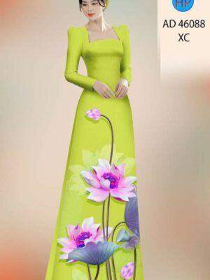 Vải Áo Dài Hoa Sen AD 46088