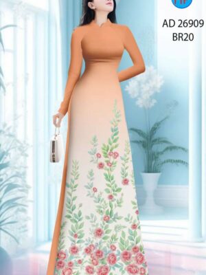Vải Áo Dài Hoa Hồng AD 26909