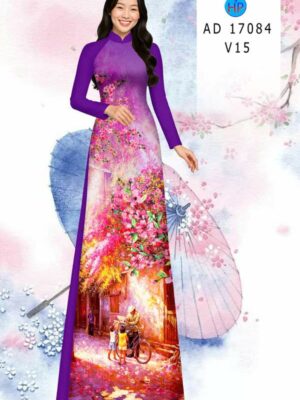 Vải Áo Dài Phong Cảnh AD 17084-1