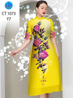 Vải Áo Dài Hoa In 3D AD CT1073