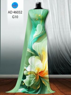 Vải Áo Dài Hoa In 3D AD 46032