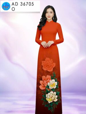Vải Áo Dài Hoa In 3D AD 36705