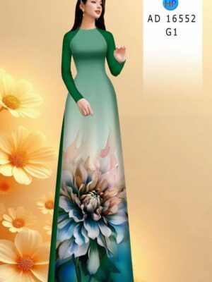 Vải Áo Dài Hoa In 3D AD 16552