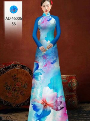 Vải Áo Dài Hoa In 3D AD 46006