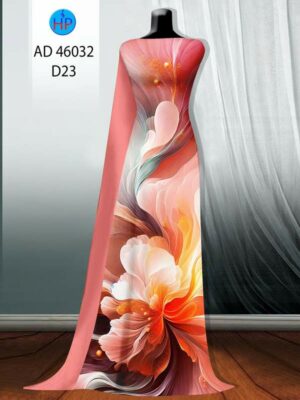Vải Áo Dài Hoa In 3D AD 46032